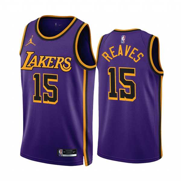 Men%27s Los Angeles Lakers #15 Austin Reaves 2022-23 Purple Statement Edition Stitched Basketball Jersey->los angeles lakers->NBA Jersey